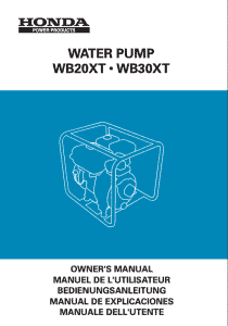 Manual de Instrucciones Motobomba Honda WB 20 XT