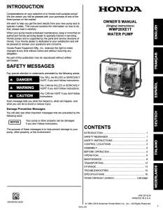 Manual de instrucciones Honda WMP20XE1T